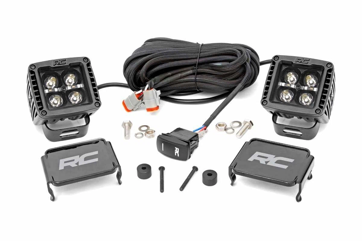 Fits Jeep Gladiator JT(18-24) LED Light Cowl Mount 2_ Black Pair Amber DRL 70060